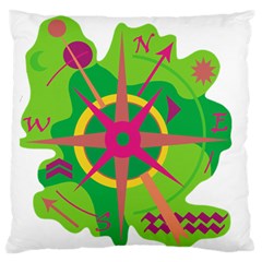 Green Navigation Standard Flano Cushion Case (two Sides) by Valentinaart