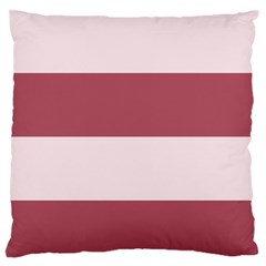 Mocha White Horizontal Stripes Large Flano Cushion Case (two Sides)