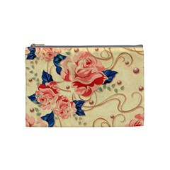 Beautiful Pink Roses  Cosmetic Bag (medium)  by Brittlevirginclothing