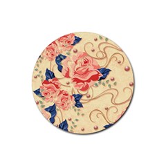 Beautiful Pink Roses Rubber Round Coaster (4 Pack)  by Brittlevirginclothing