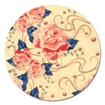 Beautiful pink roses Magnet 5  (Round) Front