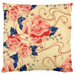 Beautiful Pink Roses Large Cushion Case (one Side) by Brittlevirginclothing