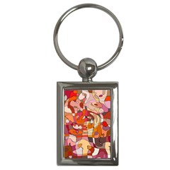 Abstract Abstraction Pattern Moder Key Chains (rectangle) 