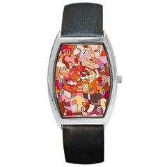 Abstract Abstraction Pattern Moder Barrel Style Metal Watch