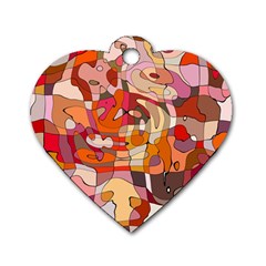 Abstract Abstraction Pattern Moder Dog Tag Heart (two Sides) by Amaryn4rt