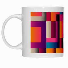 Abstract Background Geometry Blocks White Mugs by Amaryn4rt