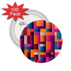 Abstract Background Geometry Blocks 2 25  Buttons (100 Pack) 