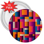 Abstract Background Geometry Blocks 3  Buttons (10 pack)  Front