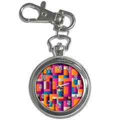 Abstract Background Geometry Blocks Key Chain Watches by Amaryn4rt