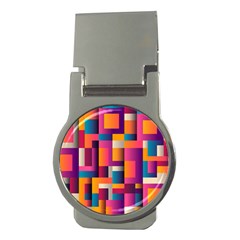 Abstract Background Geometry Blocks Money Clips (round)  by Amaryn4rt