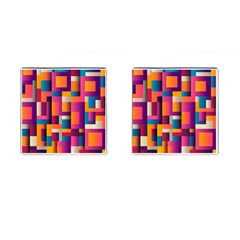 Abstract Background Geometry Blocks Cufflinks (square) by Amaryn4rt