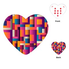 Abstract Background Geometry Blocks Playing Cards (heart)  by Amaryn4rt