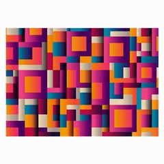 Abstract Background Geometry Blocks Large Glasses Cloth (2-side)