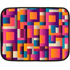 Abstract Background Geometry Blocks Double Sided Fleece Blanket (mini)  by Amaryn4rt