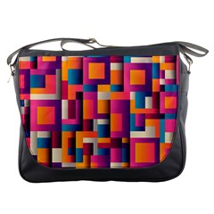 Abstract Background Geometry Blocks Messenger Bags by Amaryn4rt