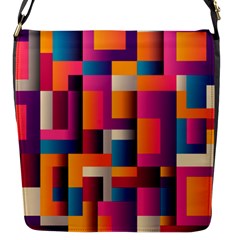 Abstract Background Geometry Blocks Flap Messenger Bag (s) by Amaryn4rt