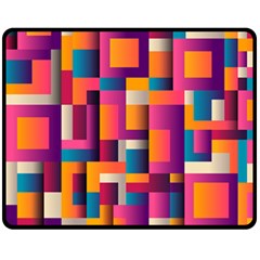 Abstract Background Geometry Blocks Double Sided Fleece Blanket (medium) 