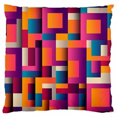 Abstract Background Geometry Blocks Large Flano Cushion Case (one Side) by Amaryn4rt