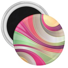 Abstract Colorful Background Wavy 3  Magnets by Amaryn4rt