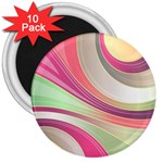 Abstract Colorful Background Wavy 3  Magnets (10 pack)  Front