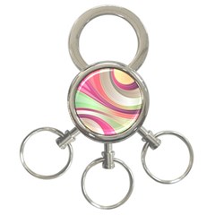 Abstract Colorful Background Wavy 3-ring Key Chains by Amaryn4rt