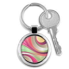 Abstract Colorful Background Wavy Key Chains (round)  by Amaryn4rt