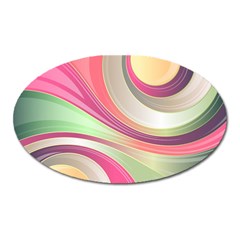 Abstract Colorful Background Wavy Oval Magnet by Amaryn4rt