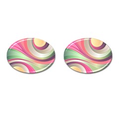 Abstract Colorful Background Wavy Cufflinks (oval) by Amaryn4rt