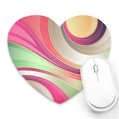 Abstract Colorful Background Wavy Heart Mousepads by Amaryn4rt