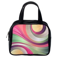 Abstract Colorful Background Wavy Classic Handbags (one Side)