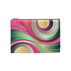 Abstract Colorful Background Wavy Cosmetic Bag (medium)  by Amaryn4rt