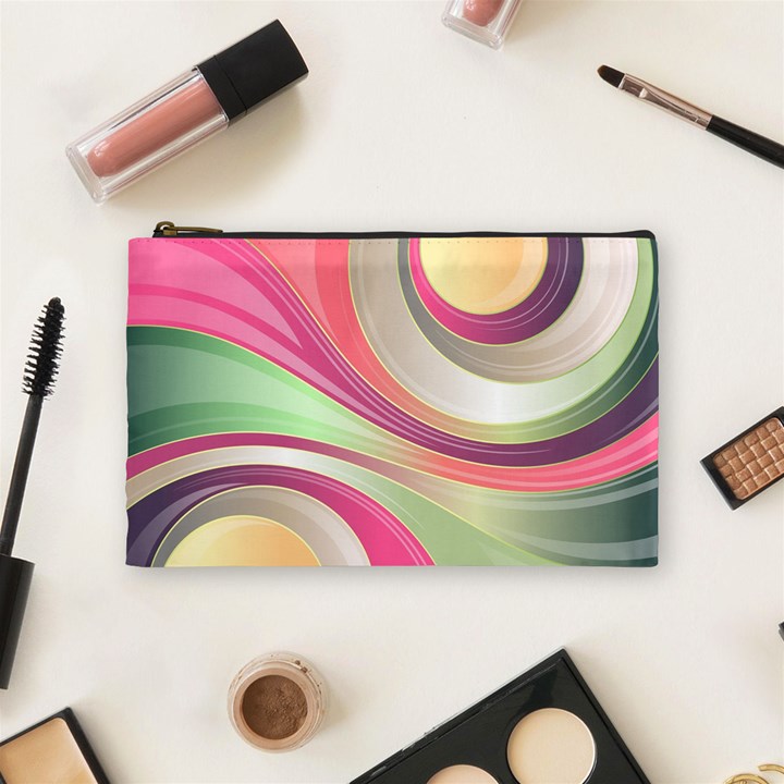 Abstract Colorful Background Wavy Cosmetic Bag (Medium) 