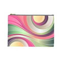 Abstract Colorful Background Wavy Cosmetic Bag (large)  by Amaryn4rt