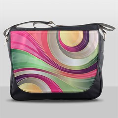 Abstract Colorful Background Wavy Messenger Bags by Amaryn4rt