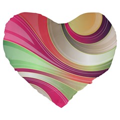 Abstract Colorful Background Wavy Large 19  Premium Heart Shape Cushions by Amaryn4rt