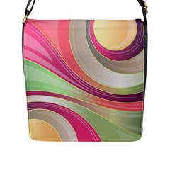 Abstract Colorful Background Wavy Flap Messenger Bag (l)  by Amaryn4rt