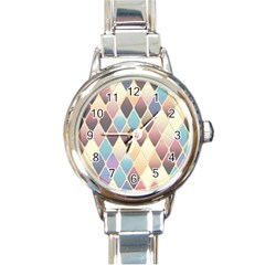 Abstract Colorful Background Tile Round Italian Charm Watch by Amaryn4rt