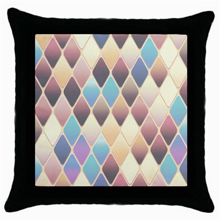 Abstract Colorful Background Tile Throw Pillow Case (Black)