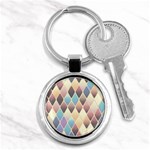 Abstract Colorful Background Tile Key Chains (Round)  Front