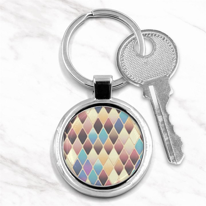 Abstract Colorful Background Tile Key Chains (Round) 