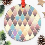 Abstract Colorful Background Tile Round Ornament (Two Sides)  Back