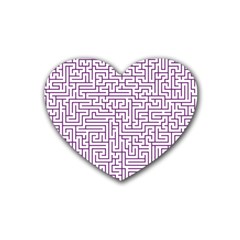 Maze Lost Confusing Puzzle Rubber Coaster (heart)  by Amaryn4rt