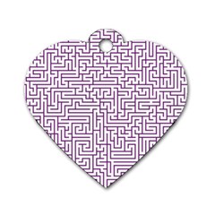 Maze Lost Confusing Puzzle Dog Tag Heart (two Sides) by Amaryn4rt