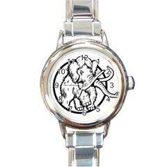 Mammoth Elephant Strong Round Italian Charm Watch by Amaryn4rt