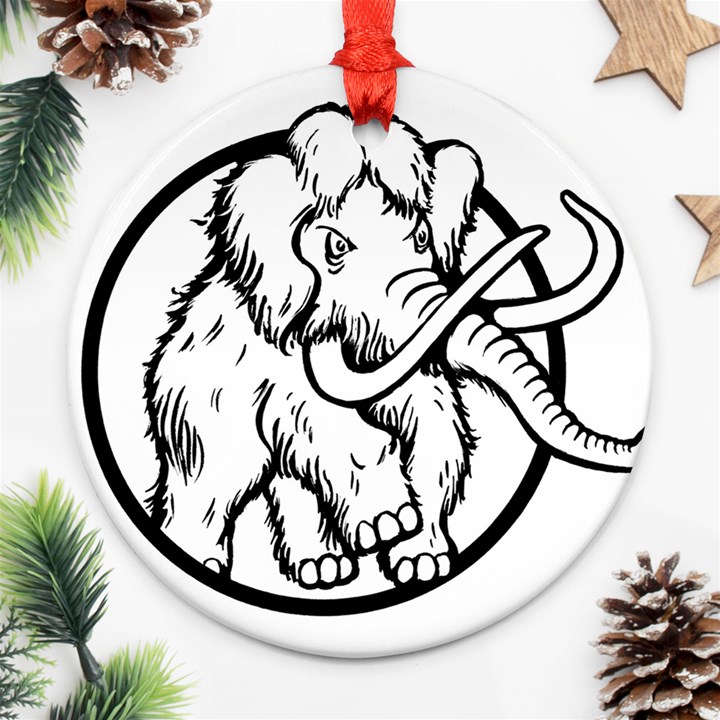 Mammoth Elephant Strong Round Ornament (Two Sides) 