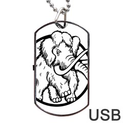 Mammoth Elephant Strong Dog Tag Usb Flash (one Side)