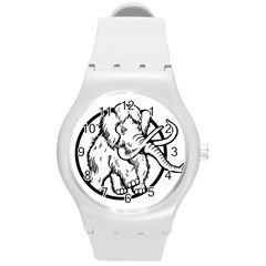 Mammoth Elephant Strong Round Plastic Sport Watch (m) by Amaryn4rt