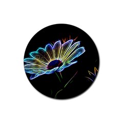 Flower Pattern Design Abstract Background Rubber Coaster (round) 