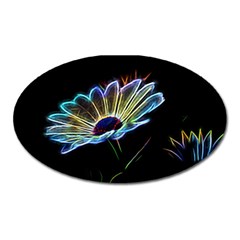 Flower Pattern Design Abstract Background Oval Magnet by Amaryn4rt