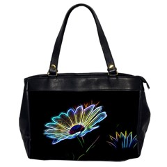 Flower Pattern Design Abstract Background Office Handbags (2 Sides) 